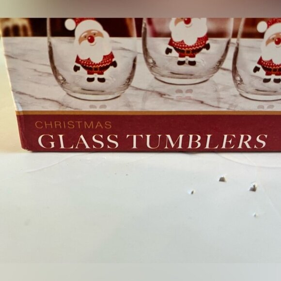Set of 4 Christmas Glass Tumblers - Snowman Design, Gold Rim - Picture 11 of 12